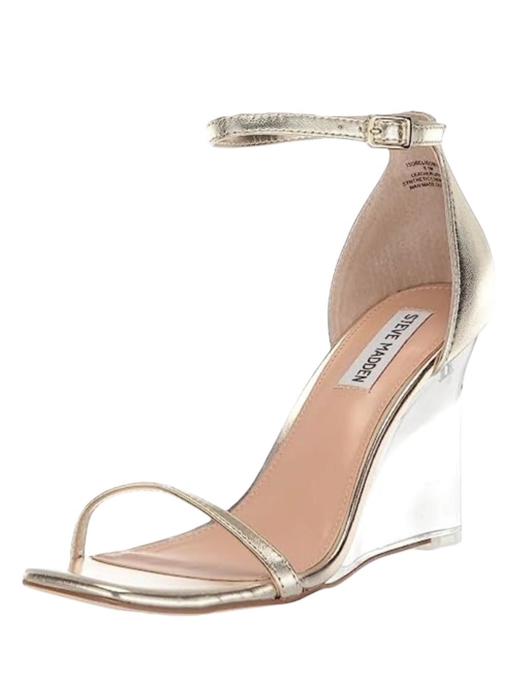 Steve Madden Isobel Wedge Sandal In Platinum Size 8